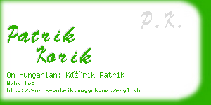 patrik korik business card